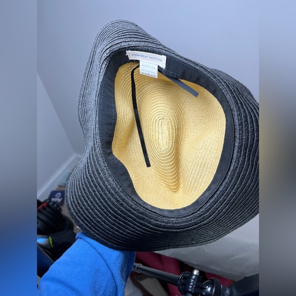 Permanent Vacation Two Tone Paper Woven Floppy Brim Hat One Size - Picture 6 of 11